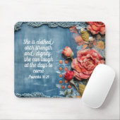 Proverbs 31:25 Mousepad Inspiring Bible Verse マウスパッド (マウス)