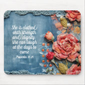 Proverbs 31:25 Mousepad Inspiring Bible Verse マウスパッド (正面)