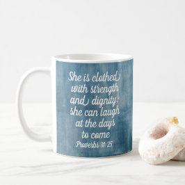 Proverbs 31:25 Mug Inspiring Bible Verse  コーヒーマグカップ
