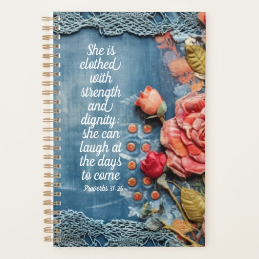 Proverbs 31:25 Planner Inspiring Bible Verse プランナー手帳 (正面)