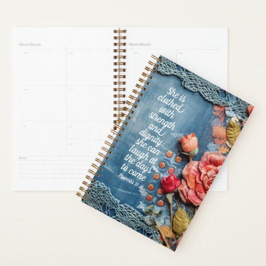 Proverbs 31:25 Planner Inspiring Bible Verse プランナー手帳 (ディスプレー)