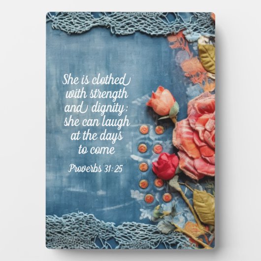 Proverbs 31:25 Plaque Inspiring Bible Verse フォトプラーク (正面)