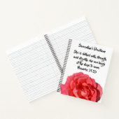 Proverbs 31:25 Red Rose Christian Custom Devotion ノートブック (内部)
