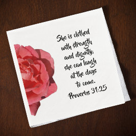 Proverbs 31:25 Red Rose Christian Woman スタンダードカクテルナプキン