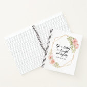 Proverbs 31:25 Strength and Dignity Floral  ノートブック (内部)