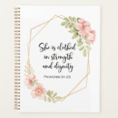 Proverbs 31:25 Strength and Dignity Floral プランナー手帳 (正面)