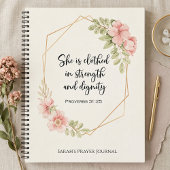 Proverbs 31:25 Strength and Dignity Personalized ノートブック