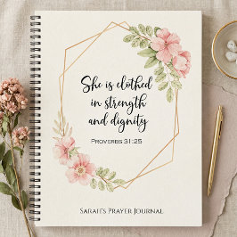 Proverbs 31:25 Strength and Dignity Personalized  ノートブック