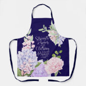 Proverbs 31:25 Strength and Honour Blue エプロン (正面)