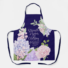 Proverbs 31:25 Strength and Honour Blue エプロン