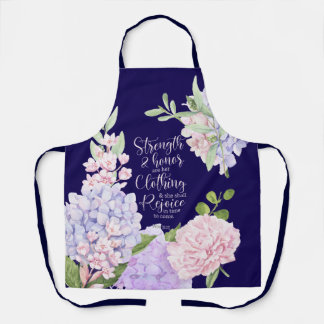 Proverbs 31:25 Strength and Honour Blue エプロン