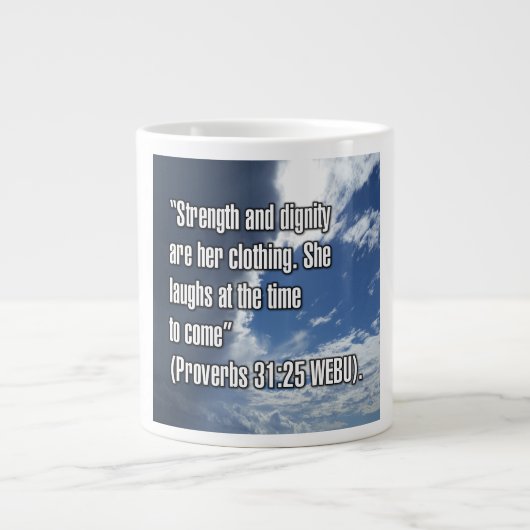 Proverbs 31:25 WEBU Mug ジャンボコーヒーマグカップ (正面)