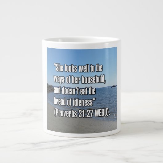 Proverbs 31:27 WEBU Mug ジャンボコーヒーマグカップ (正面)
