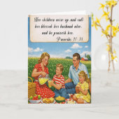 Proverbs 31:28 レトロ写真 母の誕生日カード カード (黄色い花)