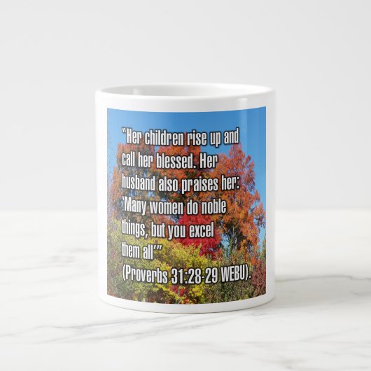 Proverbs 31:28-29 WEBU Mug ジャンボコーヒーマグカップ (正面)