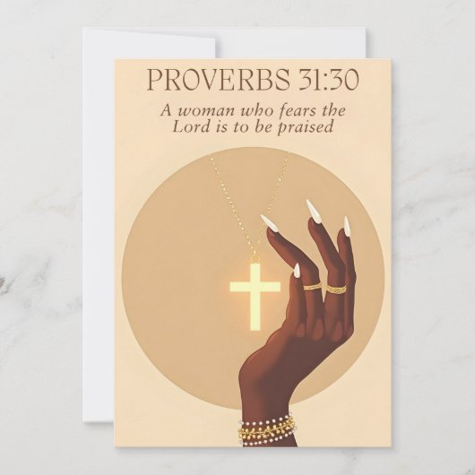 Proverbs 31:30 Faith & Grace Inspirational Art シーズンカード (正面)