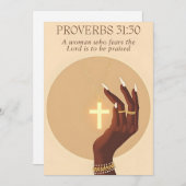 Proverbs 31:30 Faith & Grace Inspirational Art シーズンカード (正面/裏面)