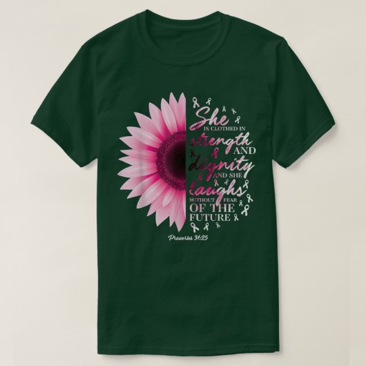 Proverbs 31 Bible Verse Christian Breast Cancer Aw Tシャツ (デザイン正面)