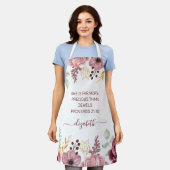 Proverbs 31 Elegant pastel pink flower  エプロン (着用した状態)