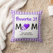 PROVERBS 31 MUM 紫色のハートの母の日ギフト クッション (ブランケット)