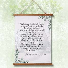 Proverbs 31 Woman Scripture Vintage Cottagecore  吊り下げ型タペストリー