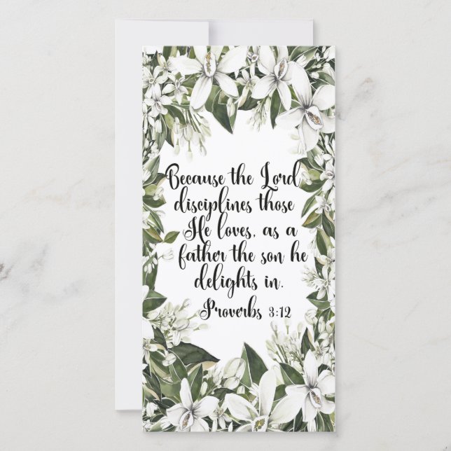 Proverbs 3:12, Water color Bible verse bookmark (正面)