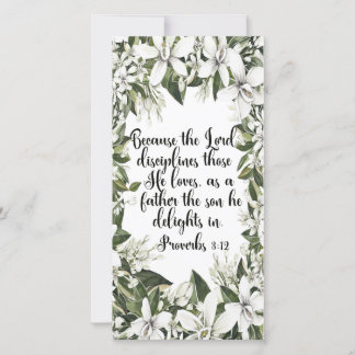 Proverbs 3:12, Water color Bible verse bookmark