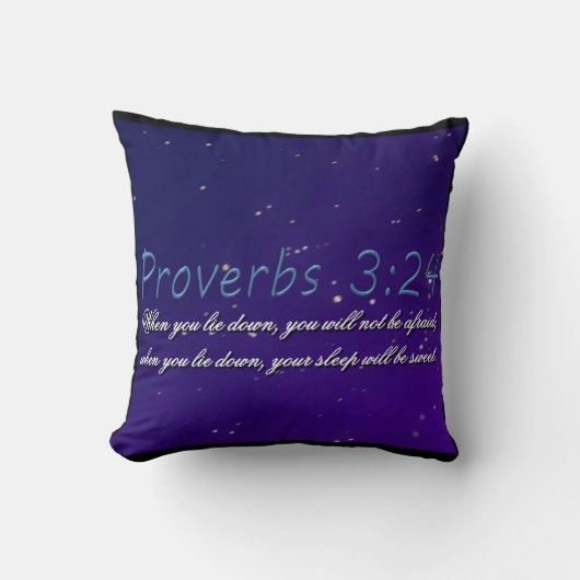 Proverbs 3:24 Pillow クッション (正面)