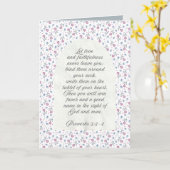 Proverbs 3:3–4 フラワー聖書デザイン カード (黄色い花)