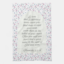 Proverbs 3:3–4 フラワー聖書デザイン