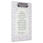 Proverbs 3:3–4 フラワー聖書デザイン クリップボード (右)