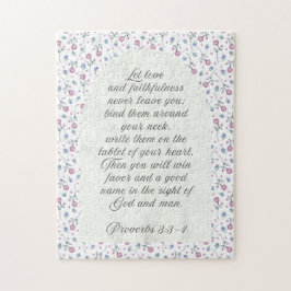 Proverbs 3:3–4 フラワー聖書デザイン ジグソーパズル