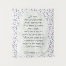 Proverbs 3:3–4 フラワー聖書デザイン