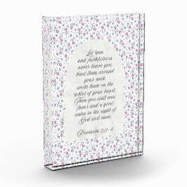 Proverbs 3:3–4 フラワー聖書デザイン フォトブロック