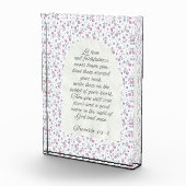 Proverbs 3:3–4 フラワー聖書デザイン フォトブロック (右)