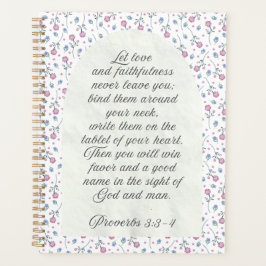 Proverbs 3:3–4 フラワー聖書デザイン プランナー手帳
