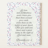 Proverbs 3:3–4 フラワー聖書デザイン プランナー手帳 (裏面)