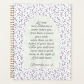 Proverbs 3:3–4 フラワー聖書デザイン プランナー手帳 (正面)