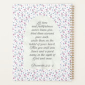 Proverbs 3:3–4 フラワー聖書デザイン プランナー手帳 (裏面)