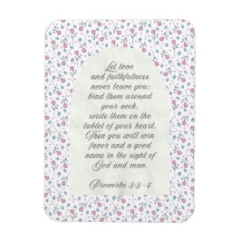 Proverbs 3:3–4 フラワー聖書デザイン マグネット