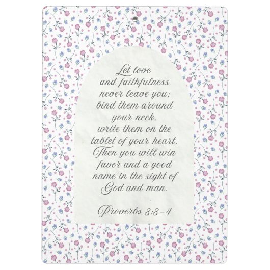 Proverbs 3:3–4 Floral Scripture クリップボード (裏面)