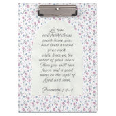 Proverbs 3:3–4 Floral Scripture クリップボード (正面)