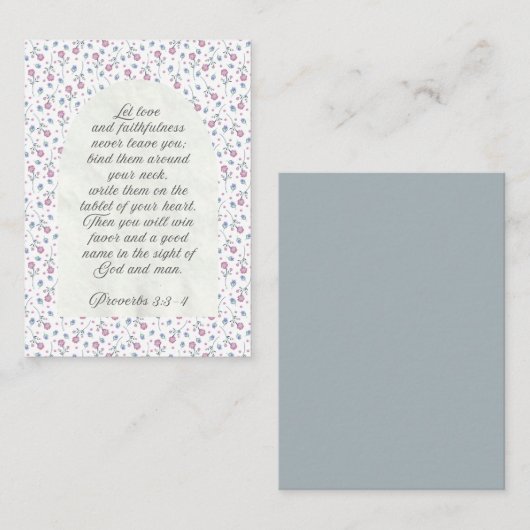 Proverbs 3:3–4 Floral Scripture  ノートカード (正面/裏面)