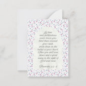 Proverbs 3:3–4 Floral Scripture ノートカード (正面)