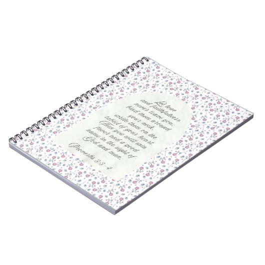 Proverbs 3:3–4 Floral Scripture ノートブック (左側)