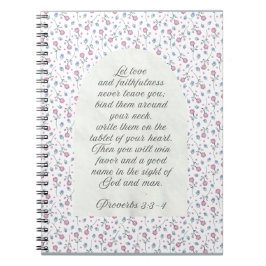 Proverbs 3:3–4 Floral Scripture  ノートブック