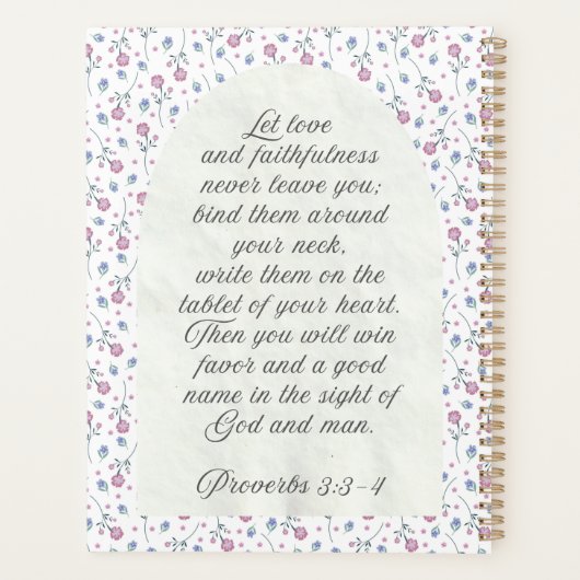 Proverbs 3:3–4 Floral Scripture  プランナー手帳 (裏面)