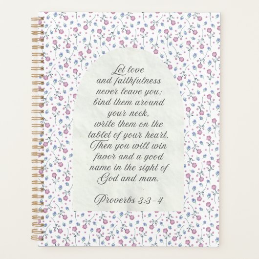 Proverbs 3:3–4 Floral Scripture  プランナー手帳 (正面)