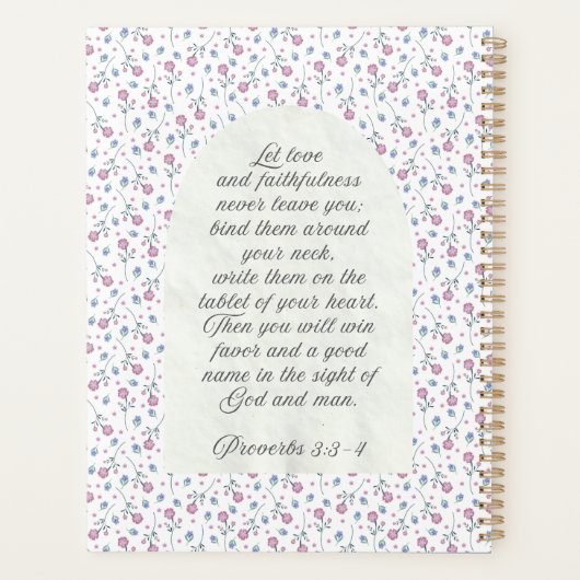 Proverbs 3:3–4 Floral Scripture  プランナー手帳 (裏面)