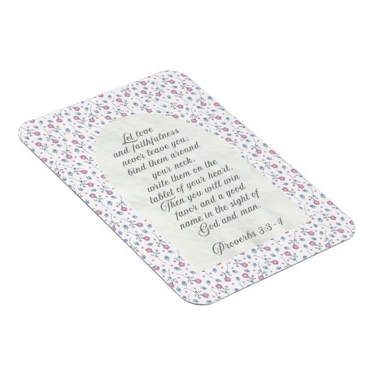 Proverbs 3:3–4 Floral Scripture マグネット (右側)